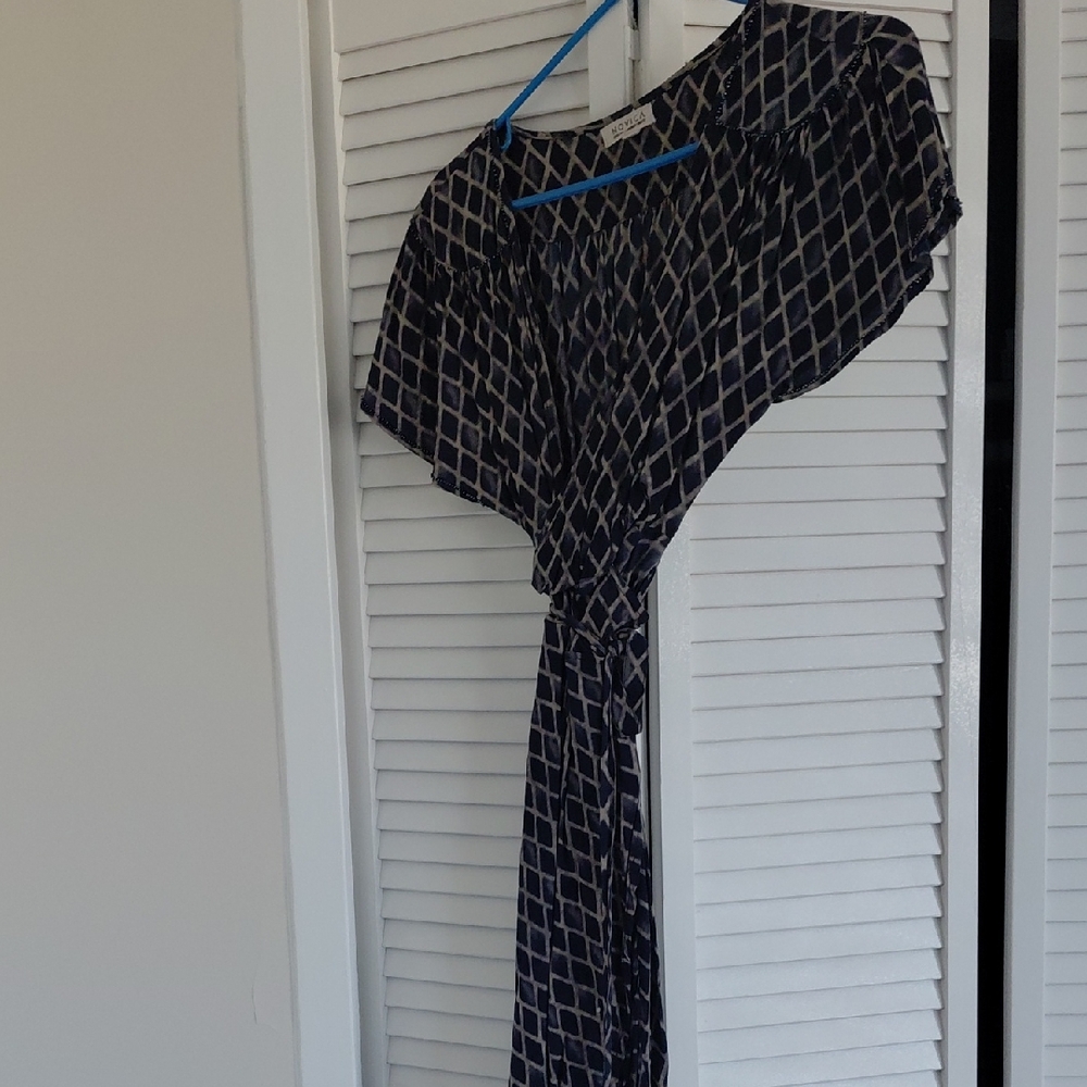 Black & Cream Geometric Maxi Dress